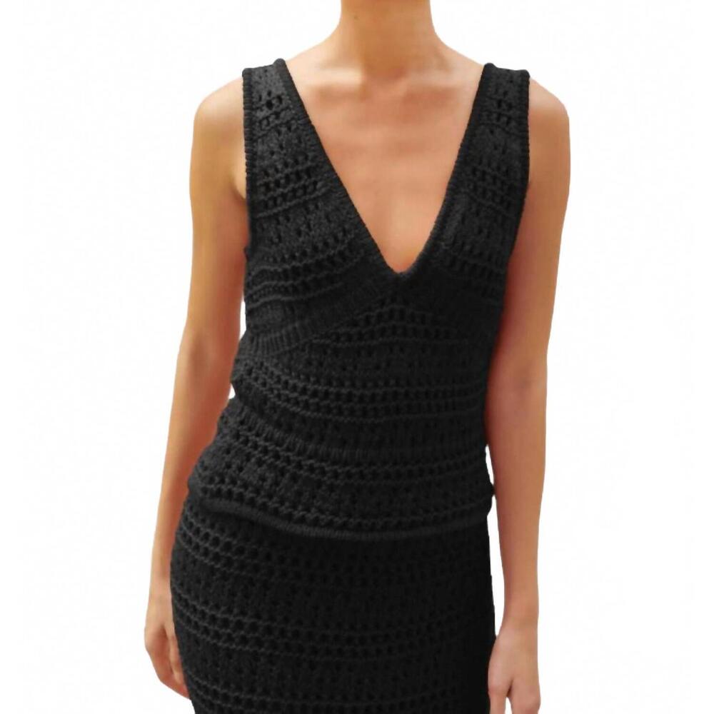 NEW NATION LTD adriana crochet tank top in black